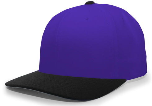 Pacific Headwear Pro-Wool Hook-And-Loop Adjustable Cap (705W), Color 'PurpleBlack'